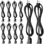 Kanayu 10 Pcs Extension Cord, 16 AWG SJW Heavy Duty Power Cable 13 Amps 125V Extension Cable with 3 Prong Cable for Indoor Outdoor Electrical Kitchen Appliances, UL Listed (Black,6 Feet)