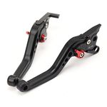 N/A Generic Brake Clutch Levers for Honda MSX125/GROM/SF 2013-2022, Monkey Z125 2019-2021, CB125F CB125R 2019-2020 Motorcycle Left Right Short/Long Handle Leaver (Black,Short)