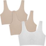 Dressably Cotton Teen Solid Beginner Bras,Sports Bras,Teenager Bra For Girls/Kids Half Slip & Croped Camisole Pack Of 3, multicolor