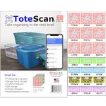 ToteScan HD Color (Heavy Duty) Intelligent QR Labels for Organization/Moving/Storage (45 Unique Labels, 2.5"x3")