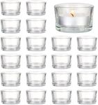 MATANA - Tea Light Candle Holders Elegant Clear Glass, 5 x 3 cm for Home Decoration, Restaurant, Celebrations Engagement, Wedding, Anniversary, Garden Party - 2" Holder (96 Pack)
