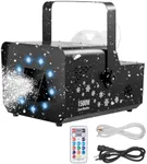 VEVOR 1500W Snow Machine with RGB DMX512 Signal Control, 9 LED Lights, Wireless Remote, High Output Snowflake Machine with 5L Tank, Portable DJ Stage Snow Maker for Christmas Parties Stage Effects
