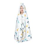 Hooded Towel Muslin Hooded Towel Made from Organic Cotton 6-Layer Cotton Bath Towel, Soft Bath Towels 25x51inches for Toddler Baby and 1-5 Years Old Kids Dinosaur