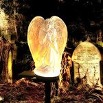 EHOTER Solar Garden Angel Statue Lights Angel Garden Ornaments Statue Solar Angel Garden Figurines Gifts for Mom Grandma/Grave ornaments for Grave Garden Memorial Stones