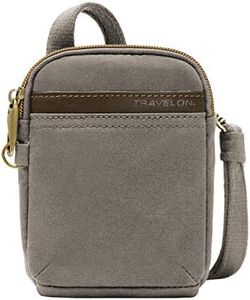 Travelon Anti-theft Courier Mini Crossbody Cross Body Bag, Stone Gray, One Size, Travelon Anti-theft Courier Mini Crossbody