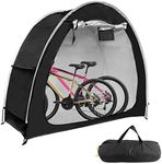 Foxtell Outdoor Bike Covers Storage Tent, 210D Oxford Foldable Waterproof Bicycle Shed for Bikes, Garden Tools, Lawn Mover (Black/2 Bike)