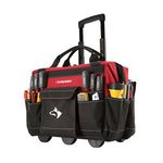 Husky GP-43196N13 18" 600-Denier Red Water Resistant Contractor's Rolling Tool Tote Bag with Telescoping Handle