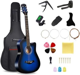38inch Wood Acoustic Guitar, 6 Steel-String Acoustic Guitar With Guitar Bag and Elementary Tutorial of Folk Guitar for Beginners and Adults