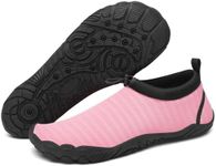 Mishansha Womens Water Shoes Mens Wide Toe Box Toe Swim Beach Shoes Quick Dry Non Slip Pink 5.5 Women/3 Men