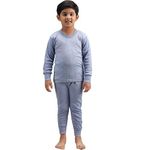 Kids Unisex Baby Boys & Girls Winter Wear Round Neck Full Sleeve Thermal Top Blue