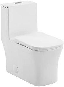 Concorde One-Piece 12" Rough-in 1.1/1.6 GPF Dual Top Flush Square Toilet in Glossy White