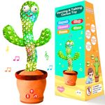 Talking Cactus Toy, Dancing Cactus Toy with Upgraded Adjustable Volume, Colorful Glowing Cactus Baby Toy, Interactive Dancing Cactus Toy That Talks Back