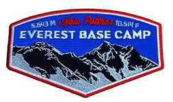 Mount Everest Base Camp Kala Patthar Patch (5 Inch) Fully Embroidered Iron / Sew on Badge Applique Himalayas Mountain Trek Souvenir