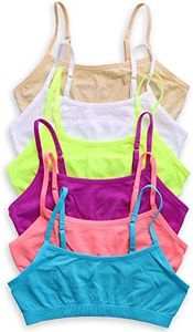 Caramel Cantina Big Girls 6 Pack Seamless Training Comfort Bras (Small, Brights)