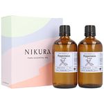 Nikura Peppermint Essential Oil (Arvensis) - 200ml (2 x 100ml) | Perfect for Repelling Spiders, Rats, Mice, Bugs, Ants | Great for Hair, Headaches Relief, Energy Boost, Skin, Candle Making | UK Made