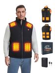 Rrtizan Fleece Heated Gilet for Men & Women, 9 Heat Zones with Power Bank, 3-Temp Sleeveless Jacket, Machine Washable for Camping, Hiking, Daily Commute (805-L)