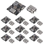 DWEII 10PCS Type-C USB 5V 2A Boost Converter Step-Up Power Module Lithium Battery Charging Protection Board LED Display USB for DIY Charger ( no Welding Version)