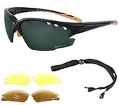 Rapid Eyewear Fairway Lightweight TR90 GOLF SUNGLASSES with Interchangeable Lenses for Men & Women. UV400 Protection Glasses for Golfers. Low light & Polarised Lenses