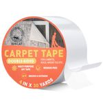 IONCAT Double Sided Carpet Tape Heavy Duty, Tape for Carpet Extra Strong, Rug Gripper for Carpets and Rugs, Gripper Rug Tape Cloth for Hardwood and Vinyl Floors, Removable, 4 Inches x 30 Yards