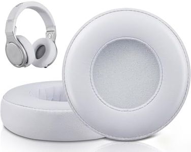 SOULWIT Almohadillas de Repuesto para Monster Beats Pro/by Dr Dre Detox Auriculares, Almohadillas con Piel Proteica Más Suave, Espuma de Alta Densidad Aislante del Ruido-Blanco