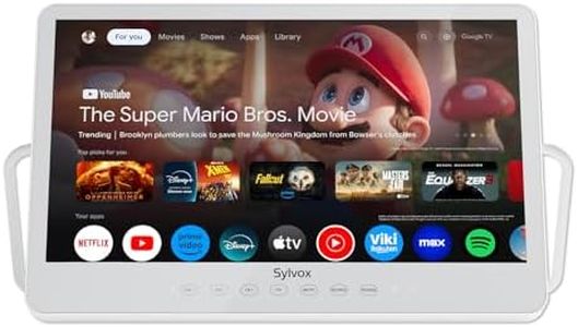 SYLVOX 15.6-Inch Portable TV, 1080P Small Smart Televison, Built-in 10000 mAh Battery/6H, Rechargable, IP66 Waterproof, Support APPs Download and Voice Control for RV, Car, Kitchen, Camper and More