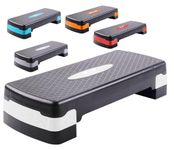 FK Sports Steppers for Exercise & Workout - 2 to 5 (10, 15, 20, 25 & 30 CM) Levels of Adjustable Height Aerobic Step - Exercise Step for Home & Gym, Mini Stepper (2 Level White)