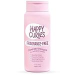 HAPPY CURVES Comfort Powder: Talc Free Anti Chafe Body & Foot Powder Deodorant to Control Inner Thigh Chafing, Underboob, and Butt Sweat All Women (113 g (Pack of 1), Fragrance-Free)