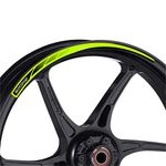 Piston Graphics Rim Stickers Kit for Motorcycles Neon Green Bike Rim Decals