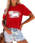 MEESHEEP American Flag Shirt for Wo