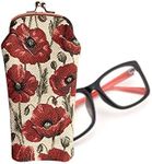 Signare Tapestry Glasses Case for Women Eyeglass Case with Floral Design, Poppy, One Size