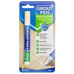 Grout Pen Cream Tile Paint Marker: Waterproof Grout Colorant and Sealer Pen - Yellow Cream, Narrow 5mm Tip