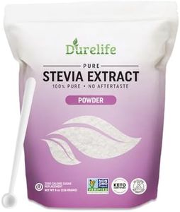 Durelife 100% Pure stevia extract sweetener 8 oz | No Erythritol, NON-GMO Project Verified, No Fillers, Zero Calorie Sugar Substitute | No Aftertaste | Micro-Spoon Included | over 5000 servings | 8 oz