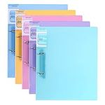 Hotyin Ring Binder 5 Pack, 2 D-Ring Binder, 38mm Spine, A4 Ring Binders with Pocket, Polypropylene - Translucent Binders for Document Organisation, Assorted Colors