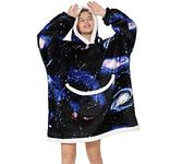 XMLMRY Blanket Hoodie,Wearable Blanket,Sweatshirt Blanket,Oversized Hoodie,Comfy Blanket Sweatshirt,Sweater Blanket,Sherpa Cozy Giant Hoodie Blankets for Women Men Adults Kids (Universe, Adult)