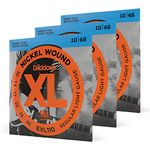 D'Addario XL Nickel Electric Guitar Strings - EXL110-3D - Perfect Intonation, Consistent Feel, Reliable Durability - For 6 String Guitars - 10-46 Regular Light, 3-Pack, Packaging May Vary