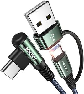 AINOPE USB C Cable 100W 10FT Long Type C Charger Cable for iPhone 15 Fast Charging USBC to USBC Cable, Right Angle QC5.0 fit iPhone 15 Pro Max Plus Mini MacBook/Charger Cord for iPad/Samsung S24