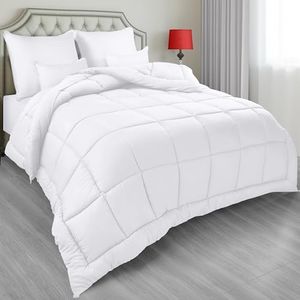 Utopia Bedding All Season Down Alternative Quilted Comforter Queen - Queen Duvet Insert with Corner Tabs - Machine Washable - Duvet Insert Stand Alone Comforter - Queen/Full - White