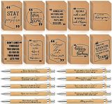 Fulmoon 60 Pcs Employee Christmas Appreciation Gifts Bulk Kraft Inspirational Notebook Motivational Bamboo Pen Mini pocket Notepad for Team Medical Assistant Teacher Women Volunteer