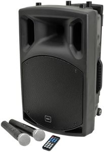 QTX, QX15PA Wireless Portable PA System Complete with Two Wireless Microphones, Bluetooth Connectivity, 8-Hour Battery life, Ideal for Events, Performances, Presentations