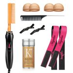 Hot Comb Set 11Pcs, Electric Hair Straightener Pressing Comb for Black Hair, Hot Comb Set with Wig Wax Stick, Lace Band, Rat Tail Comb ＆Salon Clips