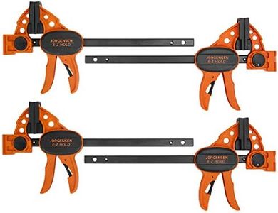 Jorgensen 6" Spreader/Bar Clamp Set, 4-pack,One-Hand Light Duty E-Z Hold Clamp/Spreader, 99216A,Black Orange