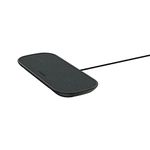 Mophie Dual Qi Wireless Charging Pad 10W (Fabric) with UK Plug Adaptor - Grey/Black - 409903634