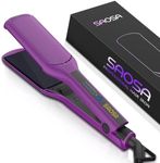 Hair Straightener, Wide Plates, Extra Large Hair Straightener with 5.5 cm Styling Plates, 3D Floating Nano Titanium, Temperature Adjustable 130 °C - 230 °C, Automatic Shut-Off, Purple