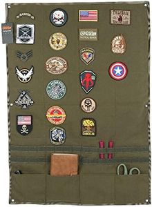 Excellent Elite Spanker Patchs Display Board Foldable Military Patch Holder Panel with molle and 4 Pocket(Ranger Green)