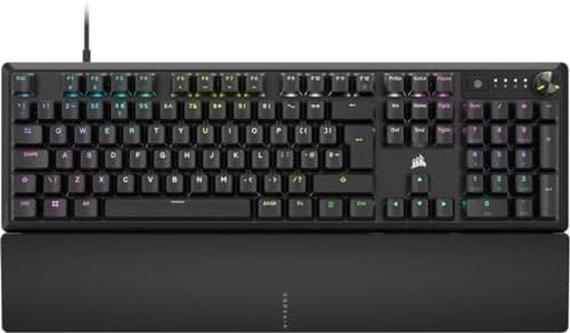 CORSAIR K70 CORE RGB Mechanical Wired Gaming Keyboard with Palmrest – Pre-Lubed MLX Red Linear Switches, SOCD, ABS Painted Keycaps, Sound Dampening, Media Control Dial, QWERTY UK – Black