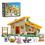 FUNWHOLE Farm Cheese House Lighting Building Bricks Set - Home Cheese Collection LED Light Building Animals Construction Set 867 Pcs for Adults and Teen