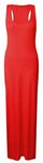 Crazy Girls Womens Long Racer Back Jersey Ladies Maxi Dress Red