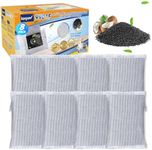 KEEPOW 8 Pack (1Pounds) Activated Charcoal Odor Absorber Filter Refills for iTouchless Trash Cans, Trash Can Odor Filter-Charcoal Odor Absorbing Bags, Each 4-Pack Fits an 8-gallon or Larger Trash Can