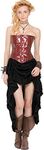 ThePirateDressing Steampunk Victorian Cosplay Costume Womens High-Low Show Girl Skirt, Black (With Shredded Raw Edges), Medium