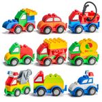 Prextex Kids Car Toy Set - Build Your Own Toy Cars and Trucks for Toddlers, Fun Outdoor & Garden Play Toy for Boys, Building Blocks & Stacking Toys, Great Stocking Fillers for Kids 3-5+